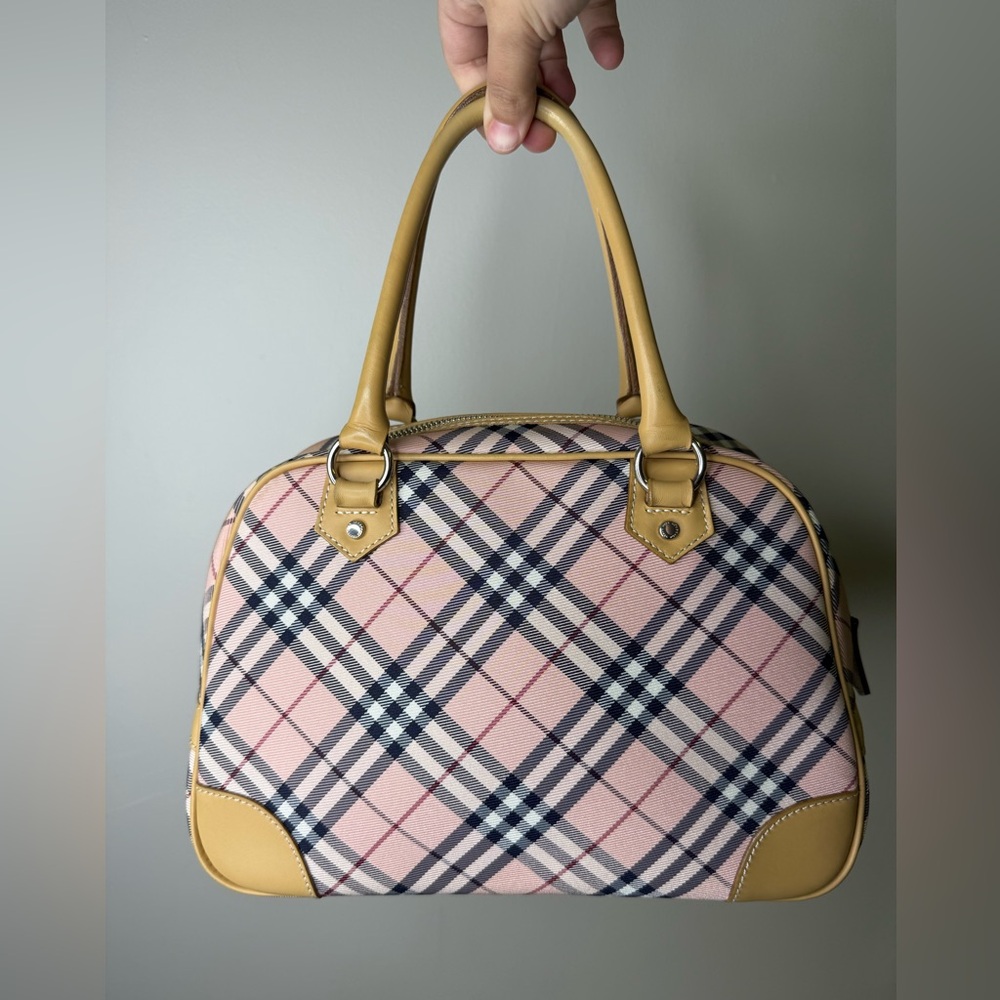 BURBERRY BLUE LABEL Preowned Boston Bag Pink Plaid